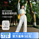 駱駝（CAMEL）【漫游】運動褲女春夏季新款輕薄防曬神褲寬松闊腿直筒休閑長褲