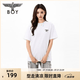 BOY LONDON【街頭簡印】夏黑白圓領基礎男女寬松短袖26年純棉百搭T恤N01968 白色 L