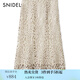 SNIDEL優(yōu)雅高腰蕾絲鉤花鏤空魚尾半身裙SWFS254135 灰白色 S (0)