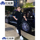 軒森圖（XUANSENTU）夏季男士短袖T恤寬松胖子大碼帥氣潮牌半袖體恤五分袖上衣夏天ins 黑色T恤+黑色腰帶褲 4XL (190) 建議200-220斤