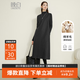晚白【新品】冬季簡約氣質(zhì)含羊毛格雷灰毛呢裙時尚休閑法式無袖連衣裙 深灰色 M