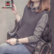 AEMAPE針織衫女春秋冬季2026年新款女士裝洋氣打底毛衣假兩件時(shí)尚上衣 灰色 2XL
