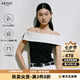 艾諾絲雅詩(shī)【商場(chǎng)同款】2026年夏季新萊賽爾三醋撞色一字肩針織衫女50428104 黑色 S