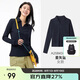駱駝（CAMEL）【UPF1000+】戶外速干POLO女打底衫春長袖V領涼感透氣防曬T恤  L