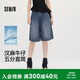 森馬（Semir）森柔|牛仔褲女夏季漢麻涼感寬松2026女生遮肉五分褲109326122005