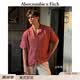 Abercrombie & Fitch經典小麋鹿圖案情侶古巴領短袖亞麻襯衫26夏男裝女裝125-6320 紅色 S (175/92A)