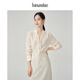 圖曼朵（tumanduo）米色襯衫女2026秋季新款綁帶小衫面試職業氣質通勤長袖襯衣 米色 M