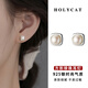 Holycat懷里貓s925銀幾何珍珠耳釘女七夕情人節生日禮物氣質(zhì)高級感耳環(huán)學(xué)生養耳 925銀幾何珍珠耳釘【一對】