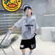 G.duck男童夏裝運(yùn)動(dòng)套裝5-12歲兒童新韓版男孩夏季中大童速干寬松兩件套 灰色套裝 110