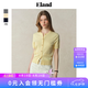 ELAND衣戀針織T恤女純色甜美下擺羅紋合身短袖上衣夏季新款 E03淺黃色(31)L/Yellow M /165