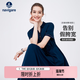 Navigare【奧萊清倉】小帆船女士連衣裙夏季顯瘦A字裙通勤休閑百搭中長裙 海軍藍 XL