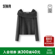 森馬（Semir）商場同款|毛衣女春季短款一字領翻領2026新款優雅溫柔套頭衫 深灰20901 L