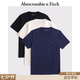 Abercrombie & Fitch經典小麋鹿圖案純棉3件組合裝重磅短袖T恤25秋季男裝124-5044 海軍藍多色 S (175/92A)