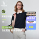 HAZZYS哈吉斯女裝 夏季女士撞色領休閑通勤POLO衫女 藏青色NV L (165/88A 40)
