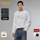 卡賓（CABBEEN）【國風印花】卡賓圓領長袖衛衣男裝2025秋季新款寬松純棉套頭衫 米白色12 XL /180/52
