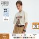 Teenie Weenie【涼感】小熊女裝刺繡時尚休閑活動大熊圓領(lǐng)短袖T恤 乳白色 S