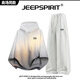 JEEP SPIRIT吉普連帽扎染漸變衛(wèi)衣套裝男女款秋冬季寬松休閑運動情侶上衣褲子 兩件裝：2505淺灰衛(wèi)衣（JP01）+白花灰褲子（JP01）【春秋款】 L （推薦體重110-140斤）