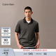 Calvin KleinJeans夏季男士商務(wù)休閑通勤ck絲光棉撞色翻領(lǐng)短袖T恤POLO衫 UB1-太空黑 L 尺碼偏大，請(qǐng)拍小一碼