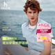 哈吉斯（HAZZYS）男裝 26新款夏季純棉男襯衣通勤小格紋短袖襯衫男ATCZK1DBF51 淺藍色LL M （170/92A 46）