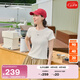 耐克女子緊身羅紋短袖T恤半袖柔軟NIKE SPORTSWEAR HV4995 133帆白 M