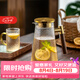 格娜斯 高顏值錘紋冷水壺玻璃杯涼水壺耐高溫耐熱涼水杯大容量茶壺家用