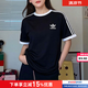 阿迪達斯（adidas）三葉草男裝女裝 2026夏季新款時尚情侶圓領短袖T恤修身休閑運動服 KB2459/黑色全棉/男女同款 L 【建議體重140斤-160斤】