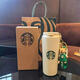 星巴克（Starbucks）杯子節日禮物不銹鋼保溫杯情侶對杯禮盒咖啡杯水杯伴手禮教師禮物 極簡白女神＋掛墜＋袋子