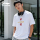 李寧（LI-NING）短袖t恤男夏款潮流印花情侶款半袖寬松休閑透氣圓領純棉運動T恤