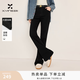 香影【加絨】微喇牛仔褲女2025冬季新款高腰修身彈力休閑磨毛褲子 黑色 M 160/64A/95-110斤