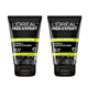 歐萊雅（LOREAL）男士控油炭爽凈亮潔面膏深層清潔細致毛孔清潔毛孔保濕洗面奶男 控油炭爽凈亮潔面膏2瓶裝共200ml