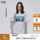 Teenie Weenie小熊夏季棉美式復古寬松灰色短袖T恤學院風上衣 淺灰色 S