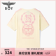 BOY LONDON【時(shí)光之戀】短袖上衣潮牌印花圓領(lǐng)夏男女同款T恤N01070 黃色 M