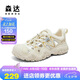 森達(dá)涼鞋女戶外包頭厚底羅馬休閑豬籠鞋ZBB45BM4 杏色 34