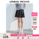 UR2026夏季新款女裝都市拼接格紋百褶超短牛仔半裙UYU860080 藍色 (偏短) S