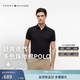 Tommy Hilfiger【球星同款】春夏男潮流多色珠地棉商務休閑純色翻領短袖T恤POLO 【百搭修身】黑色BDS L （推薦：140-155斤）