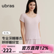 ubras七夕情人節(jié)禮物呼呼睡衣女親膚莫代爾長(zhǎng)袖套裝情侶家居服男柔軟 女款短袖短褲-粉紫色 L