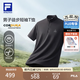 FILA 斐樂寧澤濤同款官方男子針織短袖衫2026夏季新款半拉鏈基礎(chǔ)T恤 深黑-BK 2XL 185/104A/XXL
