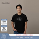 Calvin KleinJeans【純棉透氣】夏季男女情侶休閑通勤ck印花短袖針織T恤上衣 UB1-太空黑 L 尺碼偏大，建議拍小一碼