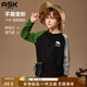 ASK JUNIOR童裝兒童T恤秋裝長袖男童純棉跑步運動打底青少年上衣 黑色 150