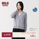MUJI 女式 防紫外線輕薄針織V領(lǐng)開衫女裝上衣針織衫女款春季防曬衣 薰衣草色 XL （165/92A）