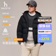 哈吉斯（HAZZYS）男裝 冬季【鵝絨】直充連帽羽絨服男寬松輕盈保暖外套ASFZU0CDX08 黑色BK XL （180/100A 50）