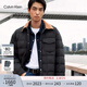 Calvin KleinJeans秋冬男士輕薄絎縫ck撞色燈芯絨襯衫領巴恩風寬松羽絨服外套
