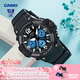 卡西歐（CASIO） 男表女表卡西歐手表男女情侶表學生時尚運動表太陽能雙顯電子表 MCW-100H-1A2VDF多啦A夢