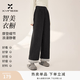 香影灰色毛呢西裝褲女2025冬裝新款含羊毛寬松通勤職場高腰直筒褲 中灰 M 160/64A/95-110斤
