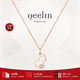 Qeelin【七夕禮物】麒麟官方Wulu系列18K玫瑰金鏤空鑲鉆葫蘆項鏈 玫瑰色18K金 41cm