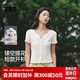 森馬（Semir）短袖T恤女夏季短款鏤空肌理修身純棉木耳邊2026開衫109326100008