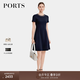 PORTS寶姿【七夕禮物】女裝2026夏季新款氣質千金風淡顏輕熟收腰連衣裙 丈青色 L （8）