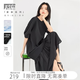 對白索羅娜慵懶風連衣裙2026新款女垂墜感連衣裙氣質顯瘦小黑裙子 靜謐黑 XL