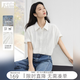 對白（DUIBAI）亞麻混紡白色短袖襯衫女2026夏新款通勤寬松輕薄透氣襯衣上衣 月光白 M