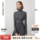 朗姿【C位針織 Basic衣櫥】純羊毛毛針織衫冬季新款修身長袖毛衣 深灰色2 XL